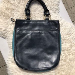 Hidesign Black Leather Handbag Tote